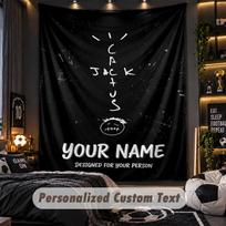 Personalized Wall Tapestry,Travis Scott Custom Printed Name, Fabric Wall Art For Indoor Room Backdrop 150cmx200cm
