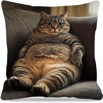 1PC Cute Cartoon Cat Cushion Creative Pattern Simple Printed Throw Cushion Sleeping Bubble Cat Pillowcase Gift Cat Lovers