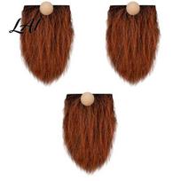 DIY Christmas Dwarf Supplies 3Pcs Gnome Ball Noses Wooden Beards with Plush Beard Making Kit Faux Fur Beard for Handmade Elf Doll Decorations