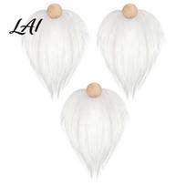 DIY Christmas Dwarf Supplies 3Pcs Gnome Ball Noses Wooden Beards with Plush Beard Making Kit Faux Fur Beard for Handmade Elf Doll Decorations