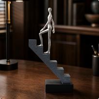 Climbing Figure Figurine Decorative Ladder Sculpture Symbolic for Living Room black