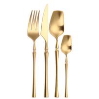 4Pcs High Quality Cutlery Set Elegant Stainless Steel Dinnerware Knife Fork Spoon Tableware Set Luxury Silverware Flatware Set