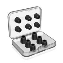 6 poros atminties putplasčio ausų antgaliai Originalūs KZ triukšmą izoliuojantys ausų kamštukai Silikoniniai ausų gaubteliai S M L dydžio In-Ear ausinių priedams juoda