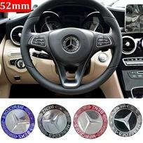 Lydinio 52 mm automobilio vairo centrinio logotipo emblemos lipdukas Mercedes Benz W212 W205 W211 W213 W210 W220 W204 W202 W176 W246 GLA raudona