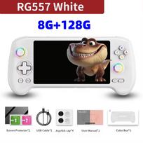 ANBERNIC RG557 Handheld Game Console 5.48  AMOLED Screen Dimensity 8300 Android 14 High-resolution Joysticks Video Player RG 557