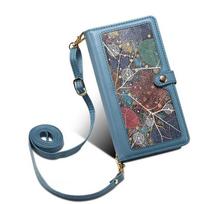 Piniginės dėklas su užtrauktuku, skirtas Samsung Galaxy S24 Ultra 5G Crossbody Multi Card Slot Odinis Galaxy S23 S22ultra A24 A14 A54 A33 A53 piniginės kortelės dėklas Galaxy A13 4G