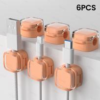 Magnetic Cable Organizer: Nail-Free Self-Adhesive Clip and Tie Holder oranžinė