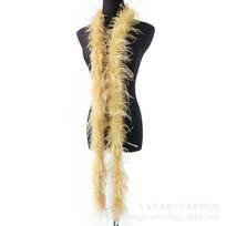 South African Ostrich Hair Top Performance Dress Raw Material Feather Top Diy Hat Scarf Down 2 Meters beige
