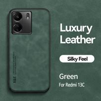 PocoC65 Case Leather Car Magnetic Holder Phone Cases For Xiaomi Poco C65 Poko Little Pocco C65 C 65 65C Soft Silicone Back Cover For Poco C65 žalia