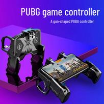 New Hot-Selling Six-Finger Mobile Game Controller with Fan Cooling & Gun Pressure Feature gray
