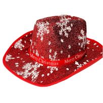 Christmas Cowboy Hat for Women Men Furry Brim Flat Top Cowgirl Hat Unisex Costume Hat Hippies Cap Party Props Jazzs Hat B brown