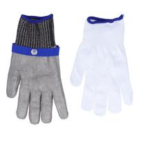 Cut Resistant Work Gloves Stainless Steel Wire Level 5 Protection Woven Adjustable Durable Safety Gloves gray