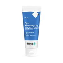 The Derma Co Kasdienis veido prausiklis su moliu poroms mažinti 100 ml | Kontroliuoja riebalavimąsi & Stangrina poras blue