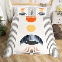 Carton Atomic Warm Comforter Cover Modern Mid Century Bed Linen Set, Geometric Polka Dots Soft Duvet Cover Quen Hipie Abstract Beding Sets 120*200cm Single white