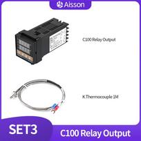 REX-C100 PID temperatūros reguliatorius K tipo, vieno įėjimo, skaitmeninis ekranas, termostatas, AC110V-240V, relinis, SSR išėjimas, 400℃ Set3 Relay  K-type
