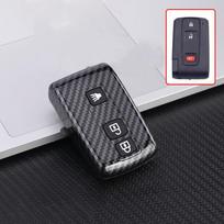 Carbon ABS +silica Gel Buttons Key Fob Cover for 2004 2005 2006 2007 2008 2009 Toyota Prius Remote Case Skin gray