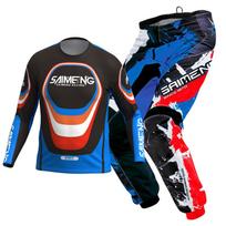 Vaikiški motokroso marškinėliai, kelnės, žali, juodi, 3, 4, 5, 6, 7, 8, 9, 10 metų, visureigių kostiumas, mėlynas, oranžinis, enduro, krosas, berniukas ir mergaitė. S-20 blue