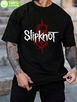 Slipknot-Inspired Cotton Tshirt - Black Crew Neck XL gray