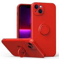 Prabangūs skysto silikono magnetiniai dėklai su žiedu-laikikliu iPhone 15 14 13 12 11 Pro Max XS XR 6 6s 7 8 Plus SE 2020 X XS XR For 7 8 or SE2020 raudona