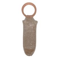 Practical Elegant Insulated Drink Bag with Glittering Webbing Construction and Roomy Interior for Various Containers rožinė