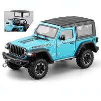 1:24 Jeep Wrangler Rubicon Detachable Roof Alloy Car Model Sound And Light Pull Back Children's Toy Collectibles Birthday Gifts mėlyna
