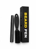 Orvilixa Waterproof Beard Pen with Brush for Men, Natural Beard Filler and Definer, Smudge Proof Facial Hair Touch Up Pen for Mustache Sideburns Ha black