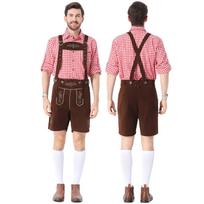 Vyriškos Oktoberfest kelnės su petnešomis Bavariški kostiumai šventėms L kava