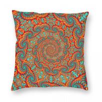 Orange Teal Vortex Pillowcase Polyester Linen Velvet Printed Zip Decor Car Cushion Cover Wholesale 60cmx60cm(24x24Inch) blue