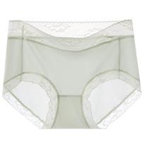 Camellia Seamless Ice Silk Mid-Waist Thong – Antibacterial Comfort for Women 2XL-(75-90 kg) white