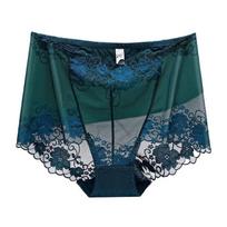 3XL Didelio dydžio nėriniuotos kelnaitės aukštu juosmeniu moteriškos kelnės Seksualios tuščiavidurės gėlės apatinis trikotažas Moteriškas tinklinis kvėpuojantis kelnaitės Intymios 4XL L brown