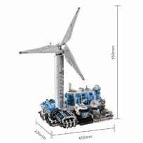 Wind Power Station House Modular Buildings Blocks Sets Space Exploration Architecture Brick Model Kit Toy Adult Kid Gift 2884PCS gray