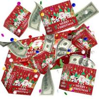 Multicolor Christmas Gift Box Paper Foldable Structure Surprise Jumping Box -Up Design Colored Glitter A3 black