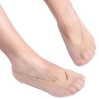 10 Pairs Women Antiskid Liner Socks Ultra-Thin Breathable No Show Ped Low Cut Antiskid Bottom Socks beige