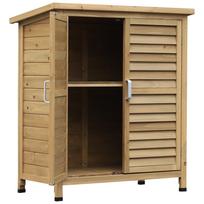 Sodo namelis Medinis sodo sandėliavimo namelis 2 durų blokas Solidus eglės mediena Garažo įrankių organizavimo spintelė 87I X 46,5P X 96,5A cm Natūralus