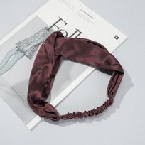 100% gryno šilko platus plaukų raištis moterims - Minkštas satino galvos raištis klasikinių vienspalvių spalvų, elegantiškas kasdieniam dėvėjimui, dovana Silk Crossed Headband Coffee white