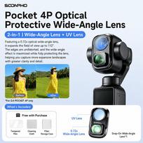 2-in-1 UV Filter Wide-Angle Lens for DJI Osmo Pocket 4P 0.72X Optical Glass 112 Ultra Wide Angel Lens Fliter Set Cam Accessorie