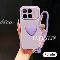 For Huawei Pura 90 80 70 Ultra P60 P50 P40 Pro+ Litchi Texture Anti Slip Phone Case, Wristband, And Heart-Shaped Accessory HUAWEI Pura 90 Pro Max white