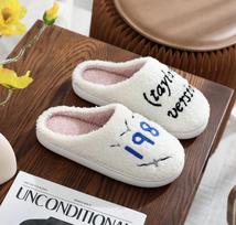 Winter Slippers Taylor's Style Thick Sole Version Men Women TS Swifties Music Tour Anti-slip Fur Cushion Slides Plush Home Shoes 38-39 white