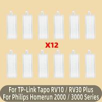 Priedai, tinkantys TP-Link Tapo RV10 / RV30 Plus, Philips Homerun 2000 / 3000 serijos filtro pagrindiniam šoniniam šepetėliui, atsarginės dalys white