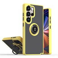 Dėklas Samsung Galaxy S24 Ultra 5G, Matinis Kietas PC Šarvuotas Dangtelis Galaxy S24 Plus S 24 FE S24Ultra Magnetinis Laikiklis Žiedas Galaxy S24 FE yellow