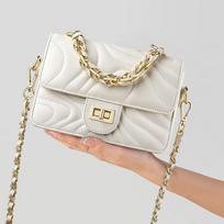 Bag women's autumn and winter new small satchel leather women's bag birthday gift chain bag bag beige