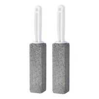 Pumikos akmens tualeto valiklis su ergonomiška rankena Natūralus abrazyvinis kalkių šalinimo priemonė Tualeto dėmių šalinimo šveitiklis 2pcs gray