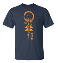 The Swordghost Samurai Summer Pure Cotton Shortsleeved Shirt for Both Men and Women on The Retro Japanese Samurai Tshirt 4XL black