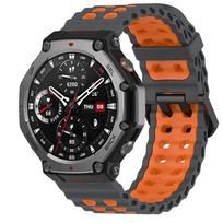 Kvėpuojantis silikoninis dirželis Huami Amazfit T-Rex 3 2 1 T-Rex 3Pro 44mm 48mm T-Rex Ultra Spalvingas dirželis Sportinio laikrodžio diržas For TRex 3Pro 48mm black