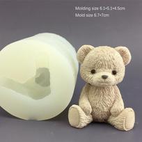 Teddy Bear Mold Silicone Mold Chocolate Baking Cake Pink /gray/ Translucent Candle Bear Cake Decoration For Cake Making DIY beige