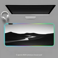 Monochrome Mouse Pad RGB Gaming Mouse Pad Desk Mat HD Gamer Large LED Light XXL MousePads RGB600x300x3mm white