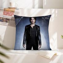 Actor Damon Salvatore Pillow Case Square Pillow Cushion Cover Bedroom Sofa Room Decoration Casual Pillow Cover 40x40 cm gray