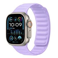 Magnetic Silicone Strap for Apple Watch Bands Ultra 49mm 45mm 41mm 44 40mm 46mm 42mm 38mm Bracelet iWatch Series 10 9 8 7 6 5 SE 42mm-44mm-45mm-49mm tamsiai žalia spalva