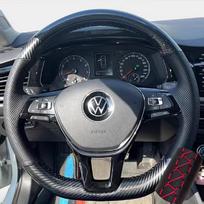 Pasidaryk pats automobilio vairo užvalkalas Anglies pluošto oda Kvėpuojantis Volkswagen VW Golf 7 Polo 5 Arteon Passat Tiguan 2013-2021 gray