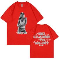 Tate McRae So Close To What Album T Shirt Trendy Men Women Vintage Hip Hop T-shirts Cotton Casual Loose Y2k Street T Shirts 2XL gray